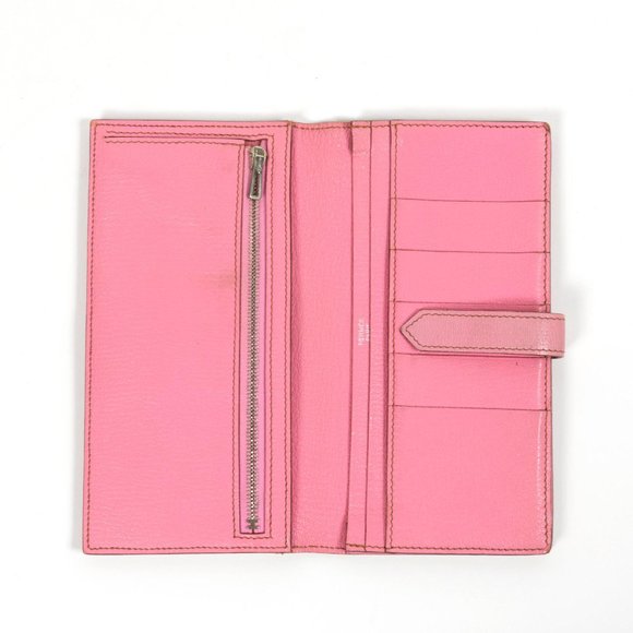 Hermès Pink Bearn Goatskin Wallet With Palladium Hardware - Picture 3 of 3